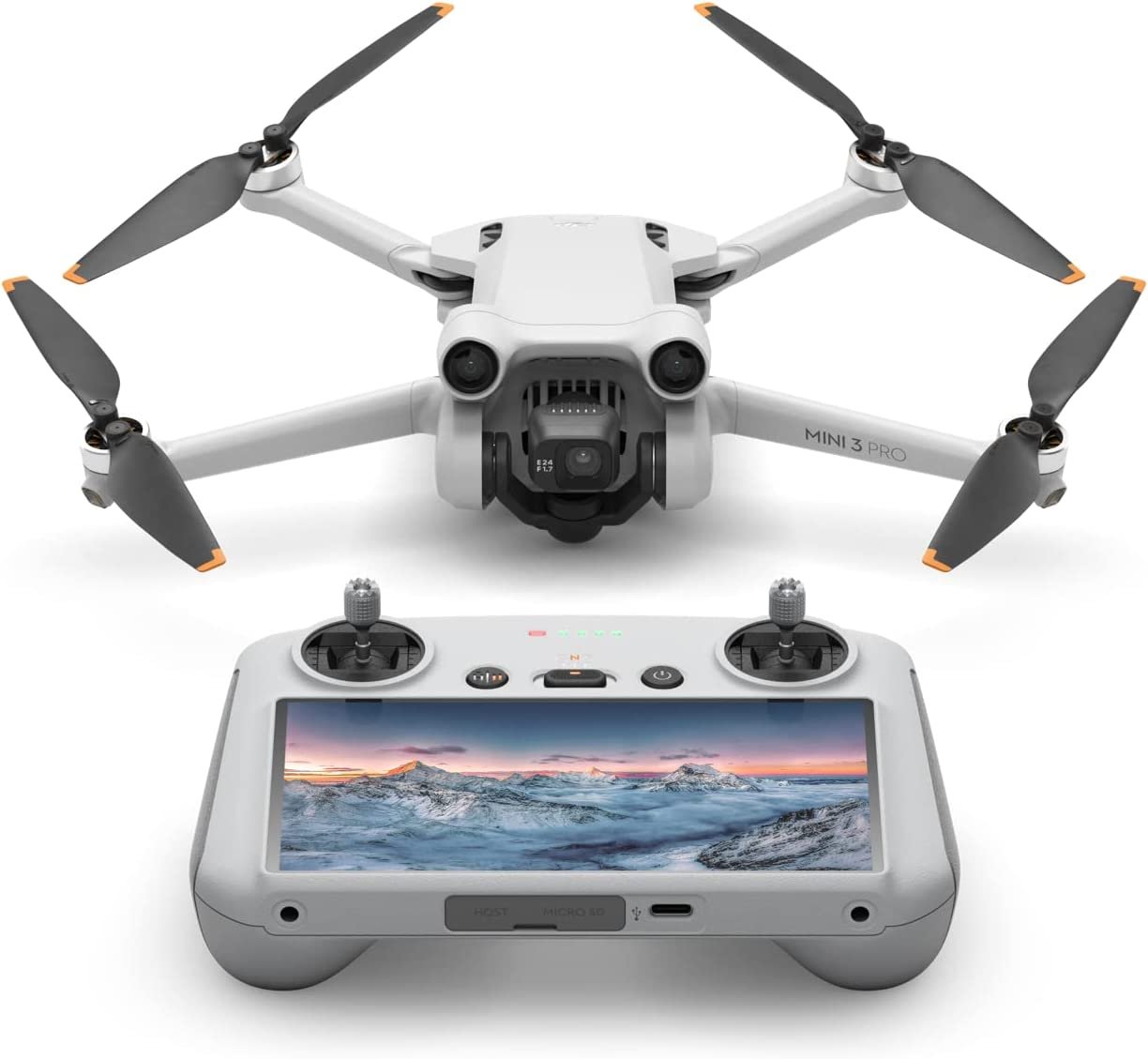 DJI Mini 3 Pro with DJI Smart Control - Lightweight and Foldable Camera Drone with 4K/60fps Videos, 48MP Photos, 34 Minutes Flight Time, Obstacle Avoidance in 3 Directions