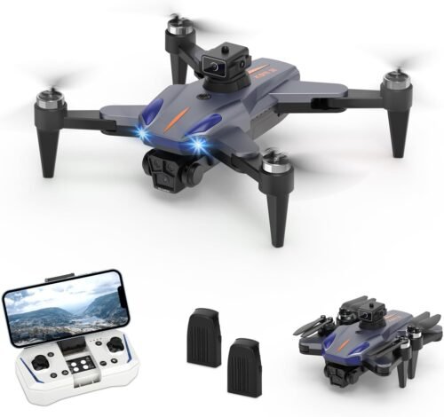 Drone with 2 Camera Drones with Active Obstacle Avoidance Drone Camera Electric Adjustable RC Drones Quadcopter for Adults and Children Dual Cameras 2 Batteries