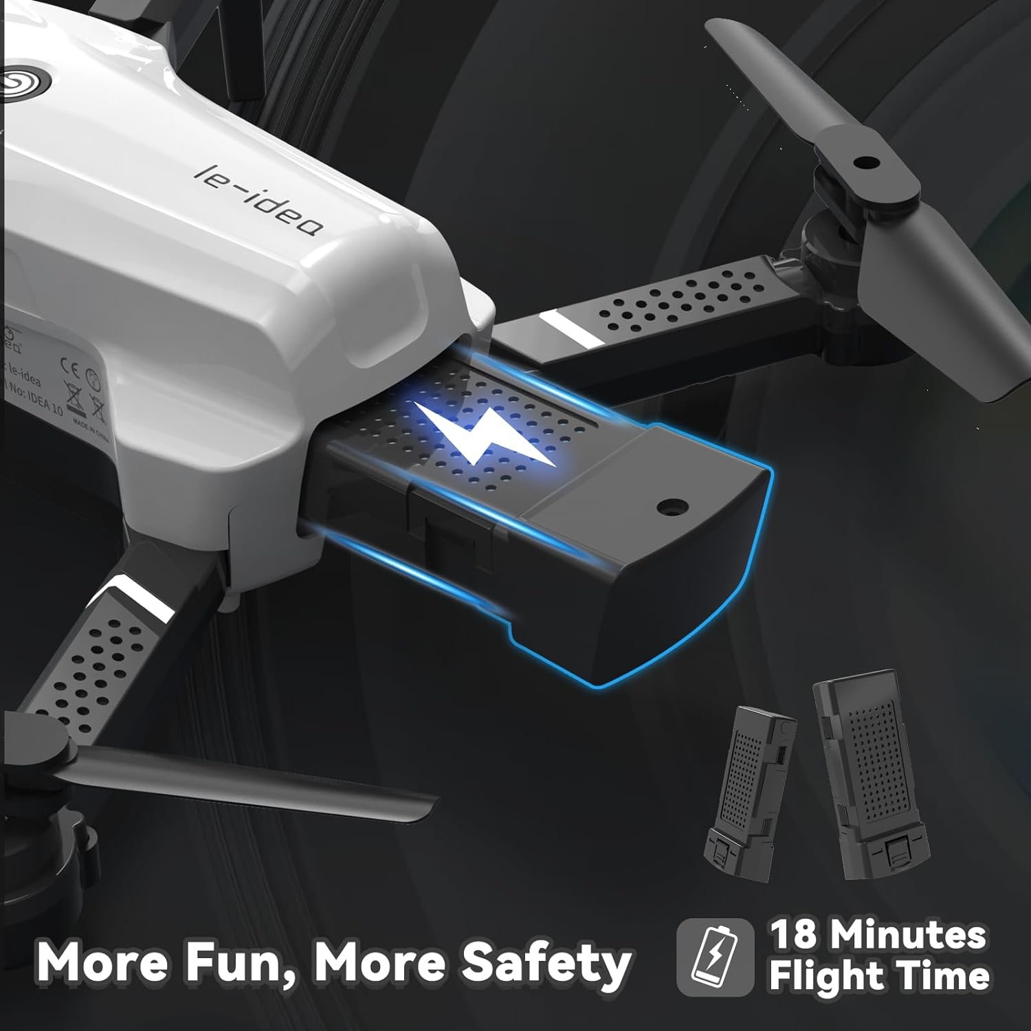 morlyrctooy Mini Drones with 2 Cameras, 720P Idea10 Drone for Children, Beginners, RC Quadcopter with Optical Flow Positioning, Altitude Hold, 360° Flip, 2 Batteries - Image 6