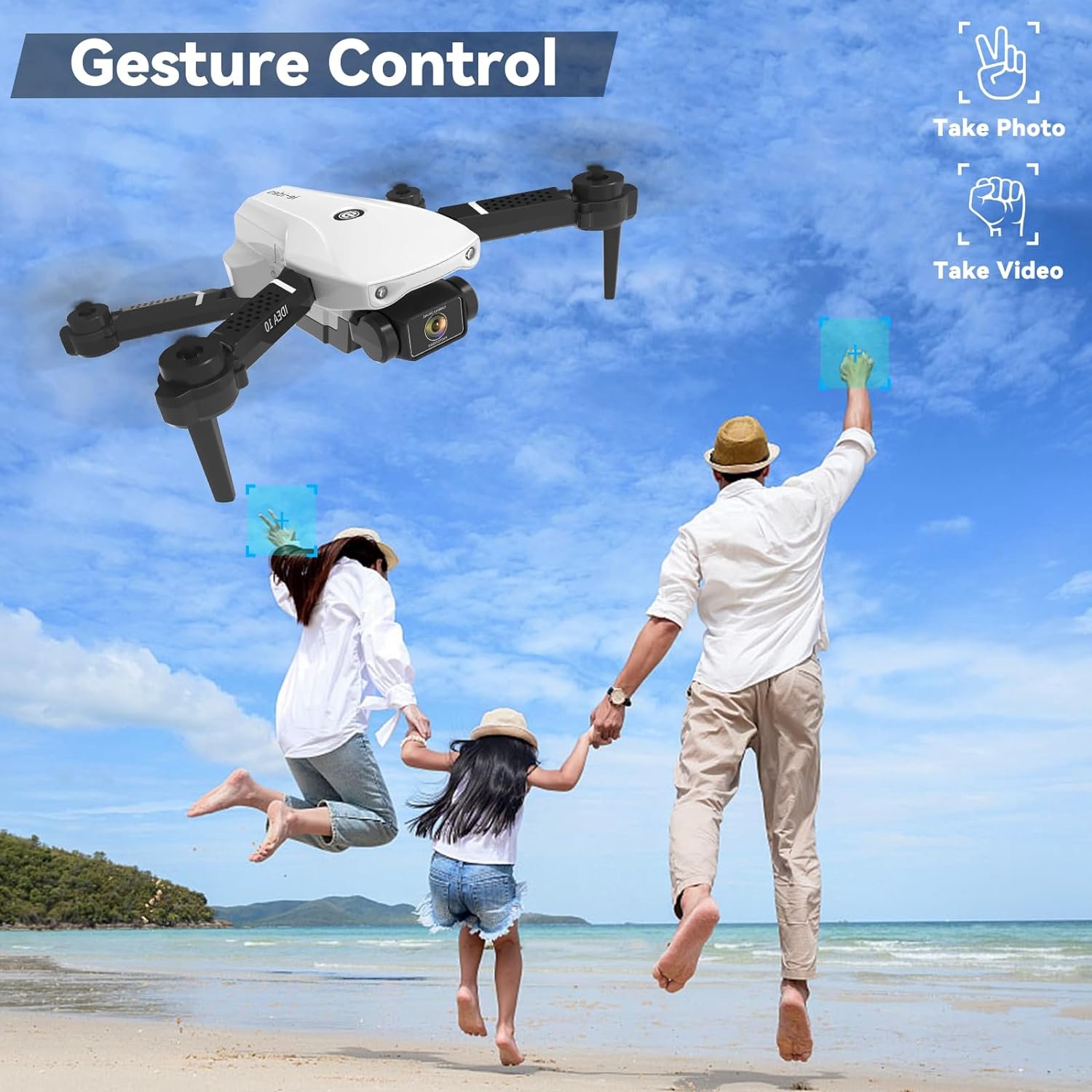 morlyrctooy Mini Drones with 2 Cameras, 720P Idea10 Drone for Children, Beginners, RC Quadcopter with Optical Flow Positioning, Altitude Hold, 360° Flip, 2 Batteries - Image 5