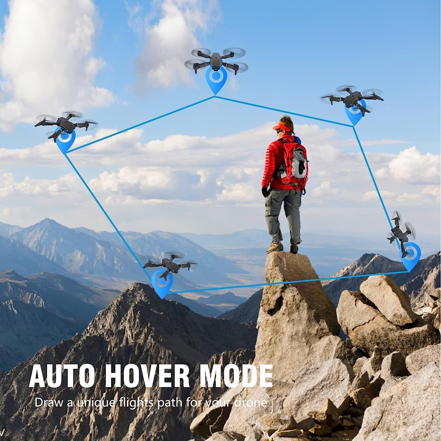 Drone with Camera, HD 4K Foldable Drone Long Flight Time, RC Quadcopter with Bag, Circle Flight, 3D Flip, One Button Return, Headless Mode, Mini Drone Gift for Beginners, Children, Teenagers - Image 5