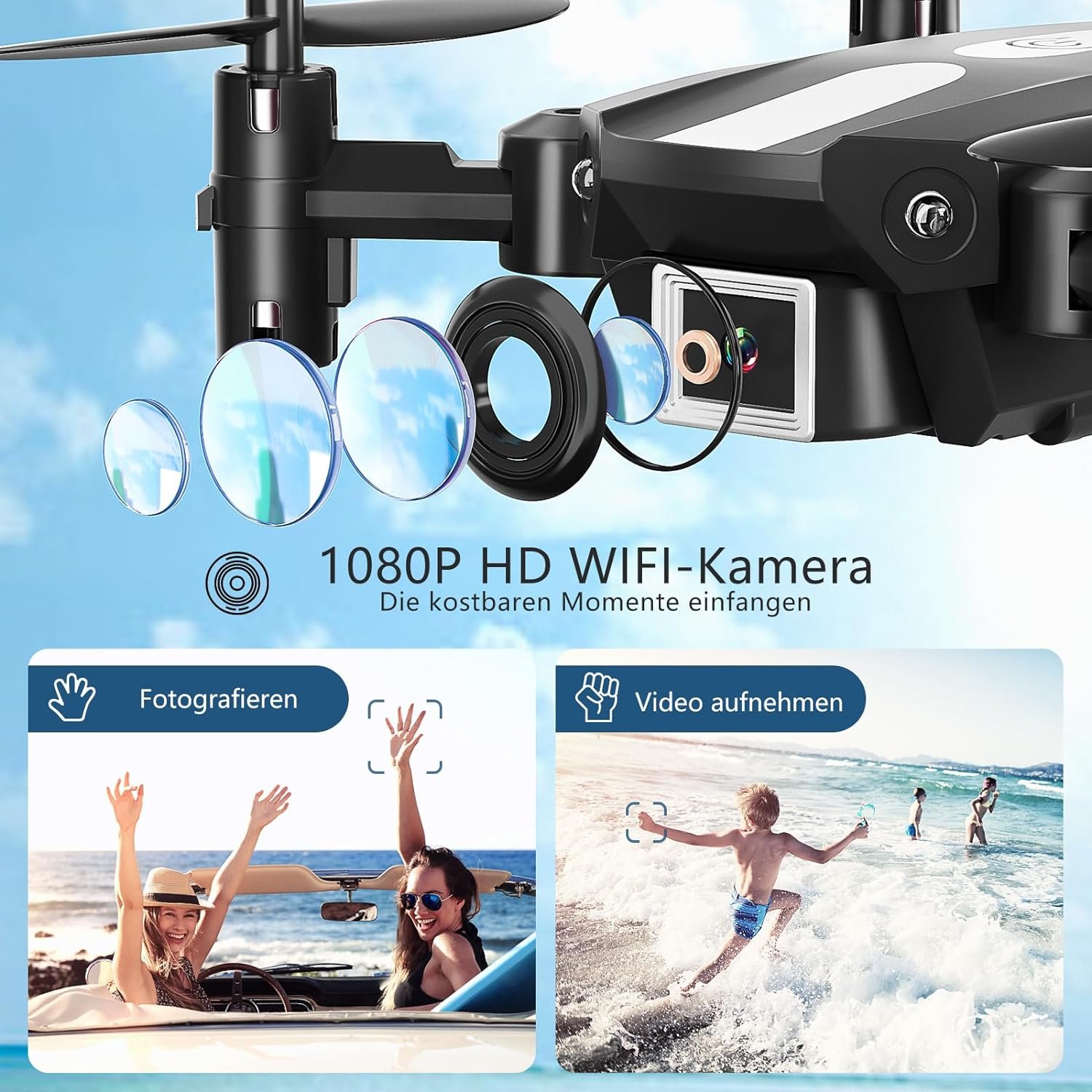 Wipkviey T26 Drone with Camera 1080P, RC Foldable FPV Quadcopter with 2 Batteries, 26-30 Minutes Flight, 3D Flip, Gravity Sensor, Headless Mode, One Button Start/Landing, Christmas Gifts for Men - Image 5