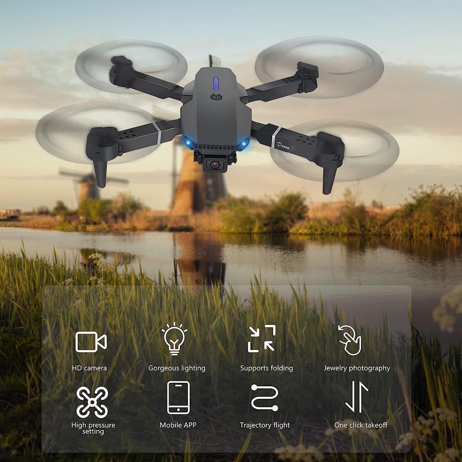 Drone with Camera, HD 4K Foldable Drone Long Flight Time, RC Quadcopter with Bag, Circle Flight, 3D Flip, One Button Return, Headless Mode, Mini Drone Gift for Beginners, Children, Teenagers - Image 3