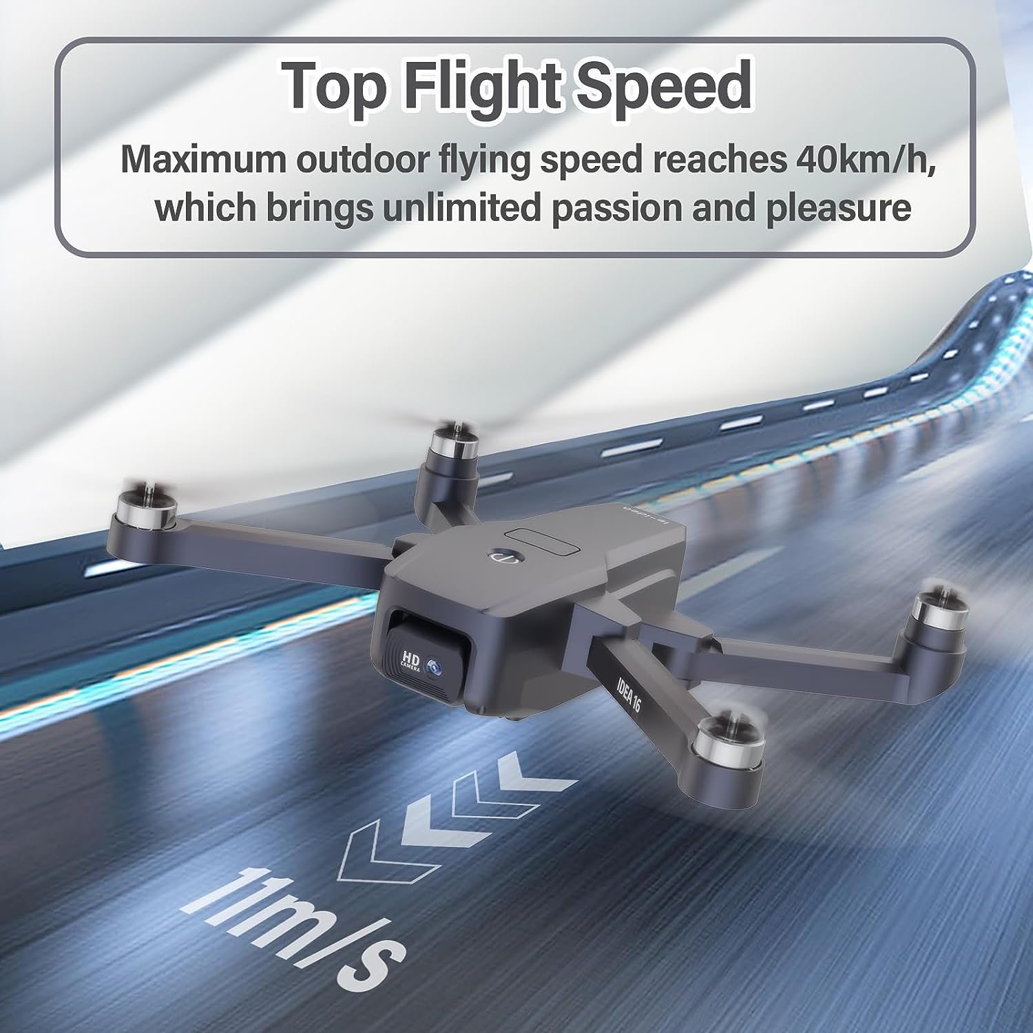IDEA16 Drone with Adjustable 1080P Camera, 5GHz WiFi FPV Drones with 2 Cameras, Drone Speed 40 km/h, Brushless Motor, Drone 2 Batteries with 30 Minutes Flight Time, IDEA16 Drone 2023 Model - Image 4