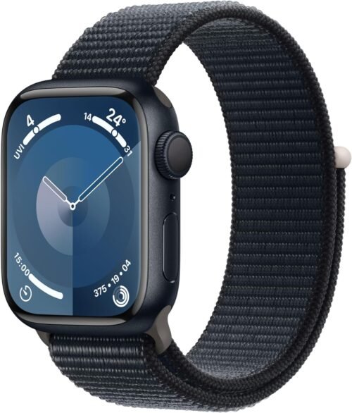Apple Watch Series 9 (GPS, 41 mm) Smartwatch with Aluminium Case and Sport Loop Bracelet in Midnight. Fitness Tracker, Blood Oxygen and ECG Apps, Always-On Retina Display, CO₂ Neutral Best Price Apple Watch Series 9 (GPS, 41 mm) Smartwatch with Aluminium Case and Sport Loop Bracelet in Midnight. Fitness Tracker, Blood Oxygen and ECG Apps, Always-On Retina Display, CO₂ Neutral