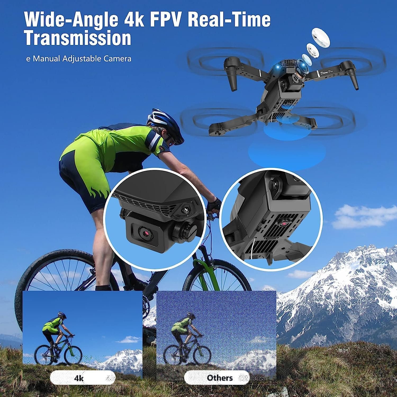 Drone with Camera, HD 4K Foldable Drone Long Flight Time, RC Quadcopter with Bag, Circle Flight, 3D Flip, One Button Return, Headless Mode, Mini Drone Gift for Beginners, Children, Teenagers - Image 2