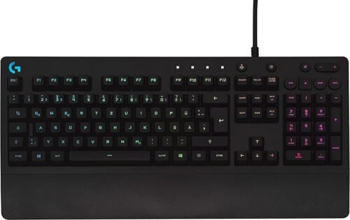 Logitech G213 Gaming Keyboard Prodigy, RGB lighting, programmable G-keys, multimedia controls, integrated palm rest, splashproof, German QWERTY layout, Black Best Price Logitech G213 Gaming Keyboard Prodigy, RGB lighting, programmable G-keys, multimedia controls, integrated palm rest, splashproof, German QWERTY layout, Black