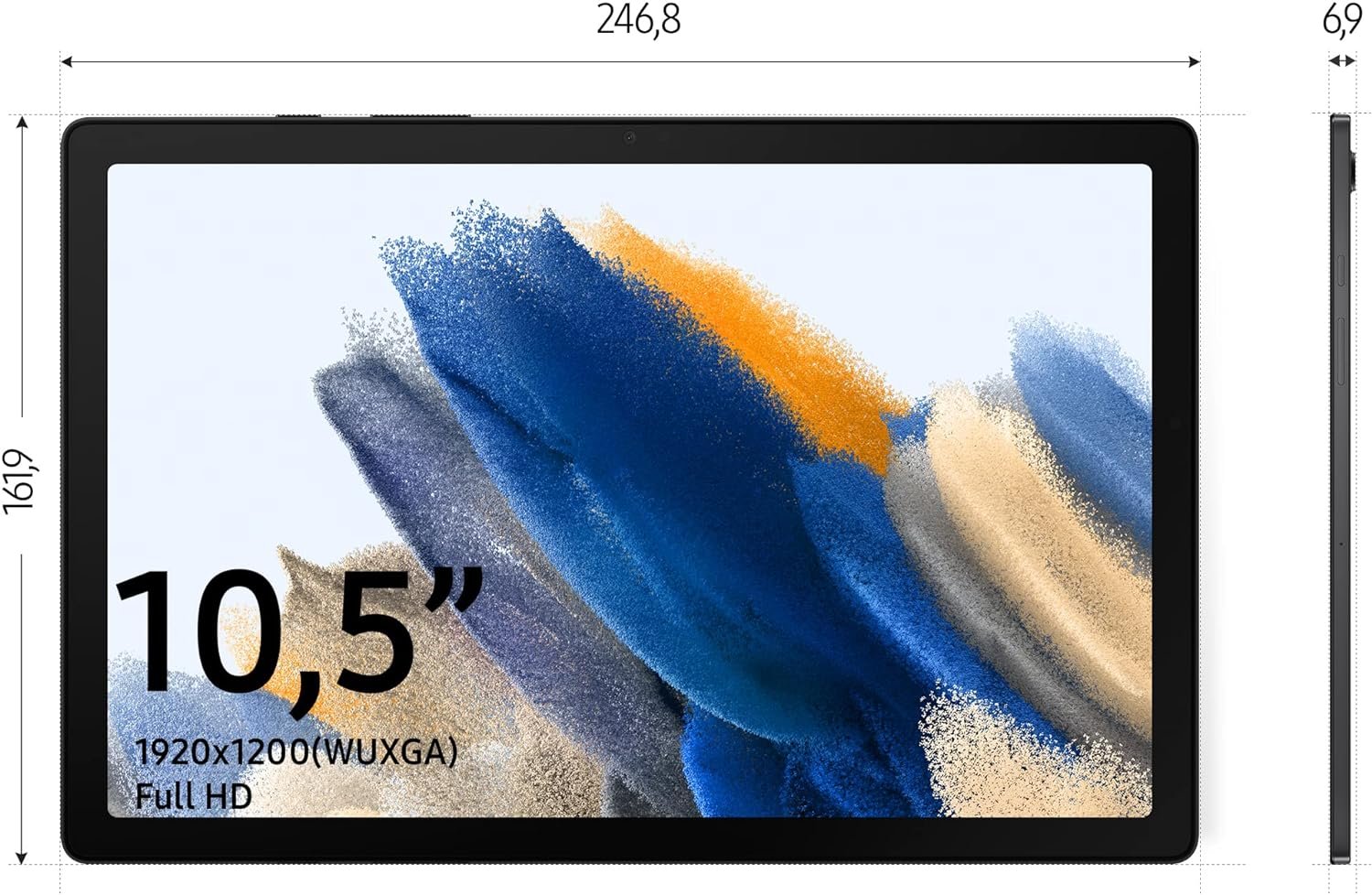 Samsung Galaxy Tab A8, Android Tablet, WiFi, 7040 mAh Battery, 10.5 Inch TFT Display, Four Speakers, 32 GB/3 GB RAM, Tablet in Grey